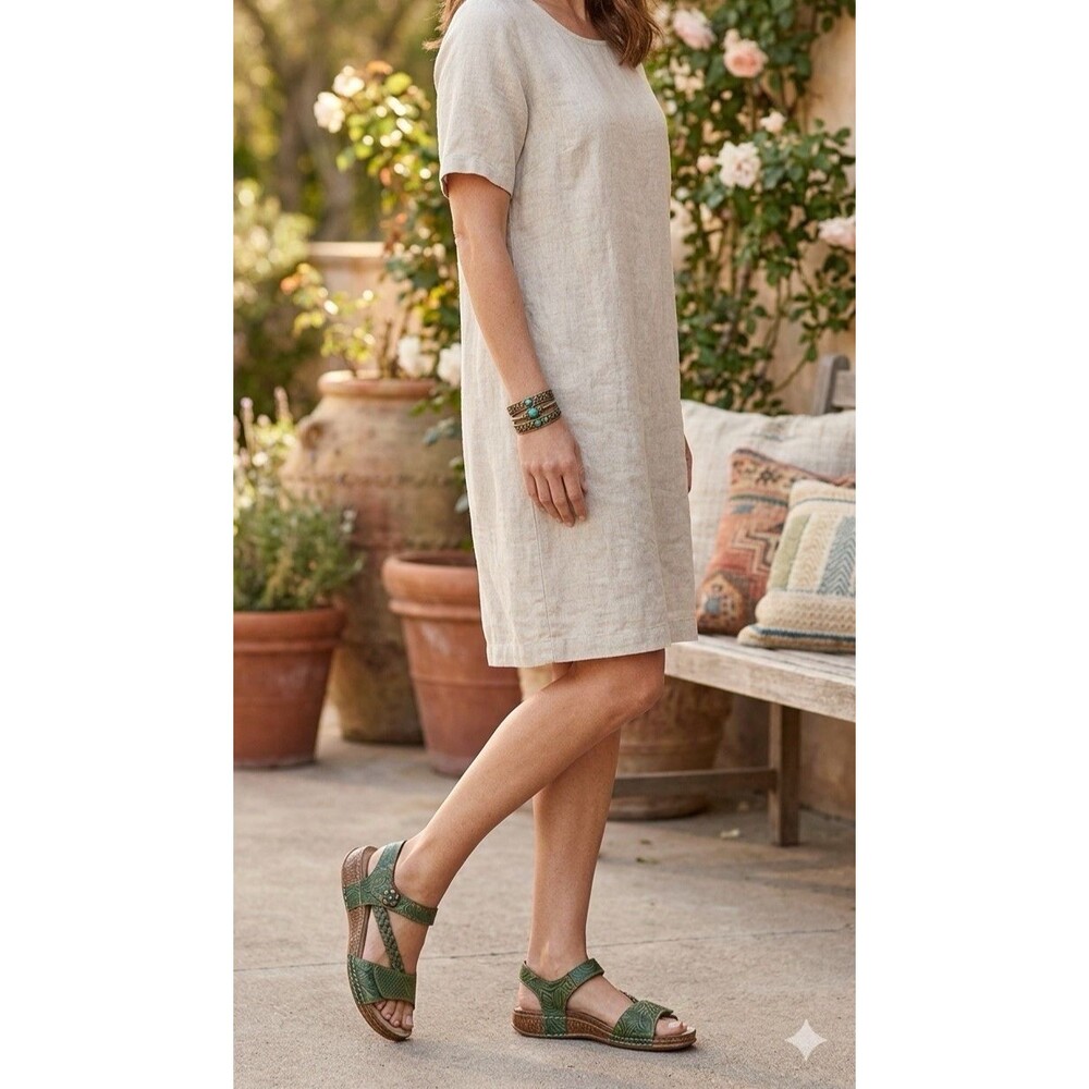 L'Artiste Spring Step Popular Sandals Green Women's Size EU 37 us 6.5/7 NEW